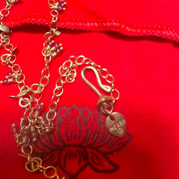 Me & Ro 10k gold and garnet necklace - Picture 2 of 13